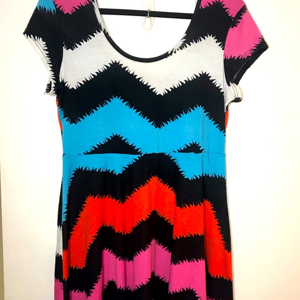 Chevron Print Skater Dress